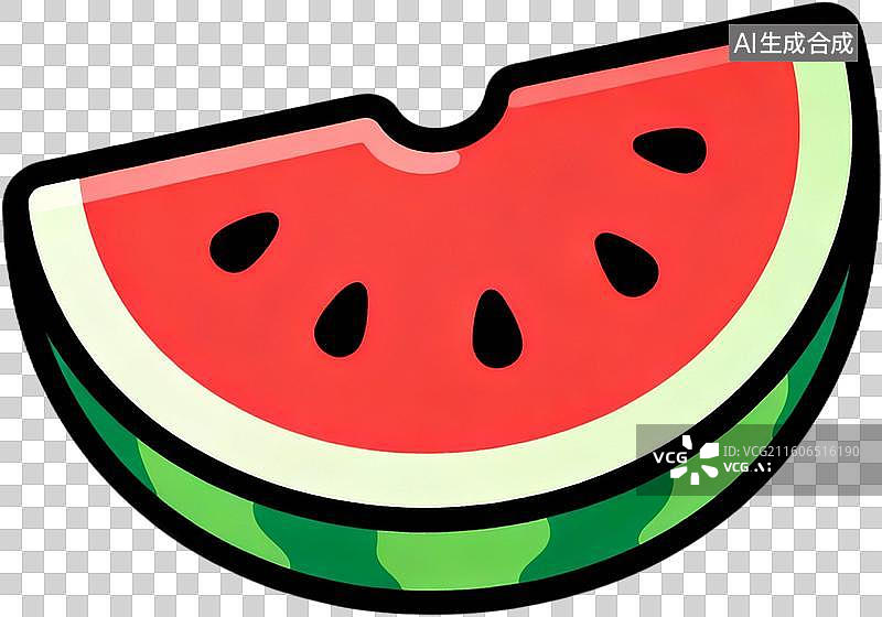 【AI数字艺术】卡通2d扁平描边插画风格二十四节气夏至夏天昆虫美食插画元素免抠图形图片素材