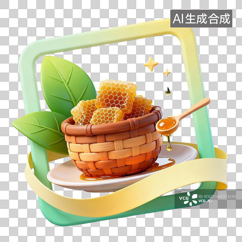 【AI数字艺术】3d卡通粘土二十四节气雨水黄绿色装饰边框元素图片素材