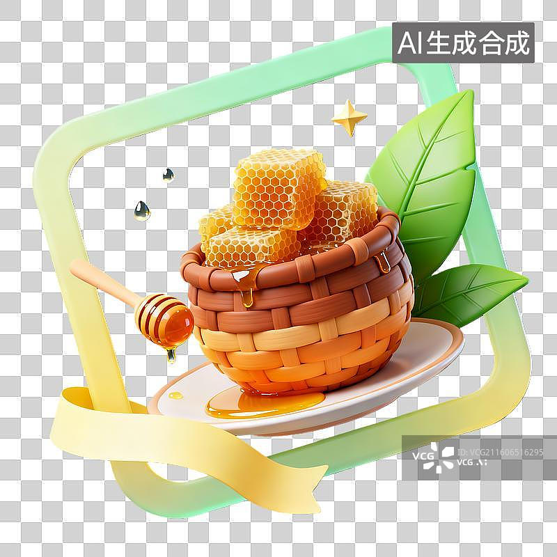 【AI数字艺术】3d卡通粘土二十四节气雨水黄绿色装饰边框元素图片素材