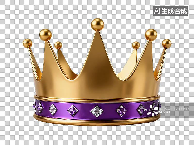 【AI数字艺术】金色王冠配紫色宝石图片素材