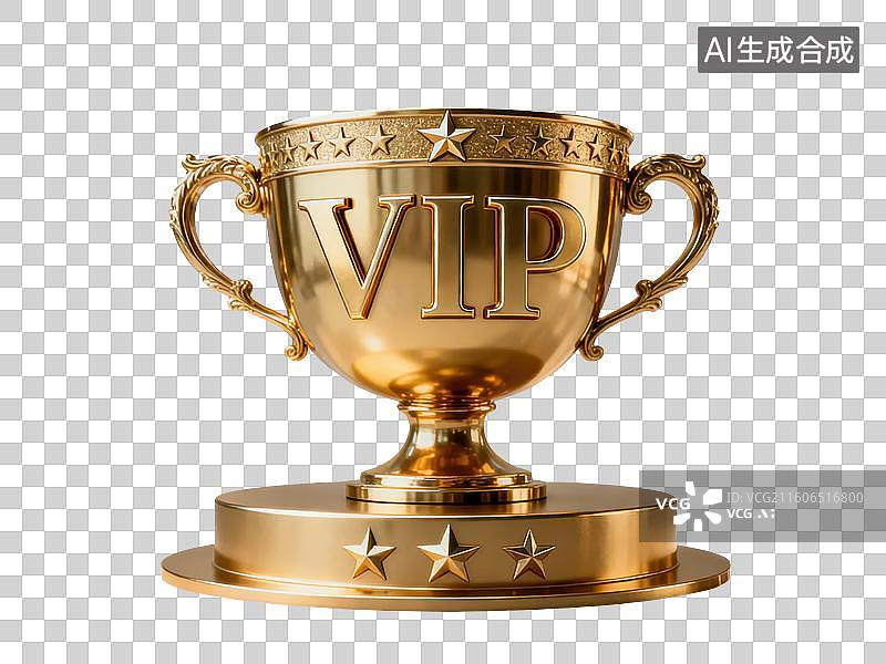 【AI数字艺术】金色VIP奖杯图片素材