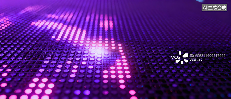 【AI数字艺术】彩色LED灯构成的现代抽象图案图片素材