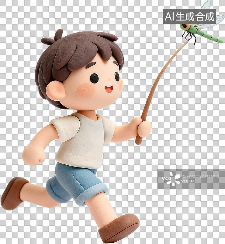 【AI数字艺术】卡通3D粘土风格插画二十四节气夏至夏天昆虫美食儿童插画元素免抠图形图片素材