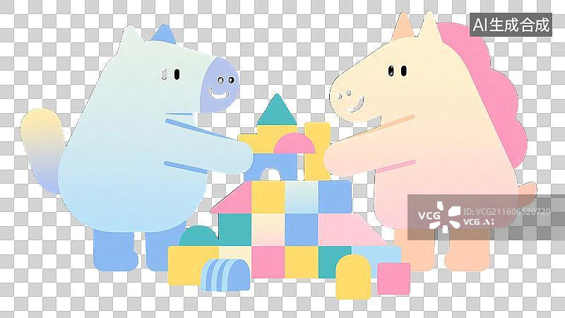 【AI数字艺术】亲子积木乐园图片素材