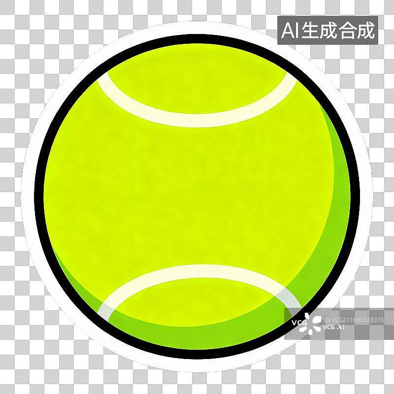 【AI数字艺术】2D贴纸风格运动系列元素网球拍 网球图片素材