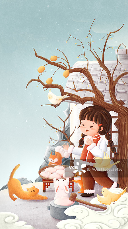 冬季节气传统习俗插画图片素材