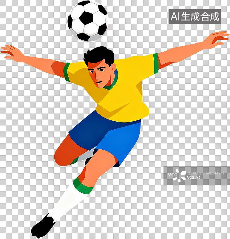 【AI数字艺术】2D扁平插画肌理噪点几何造型现代设计感的足球运动比赛的进球瞬间插画元素免抠图形图片素材