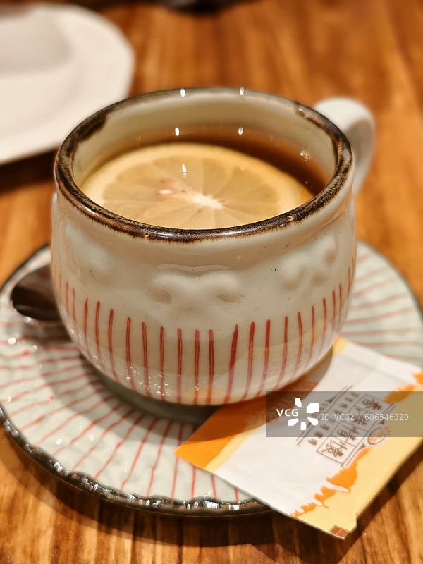 柠檬茶的特写镜头图片素材