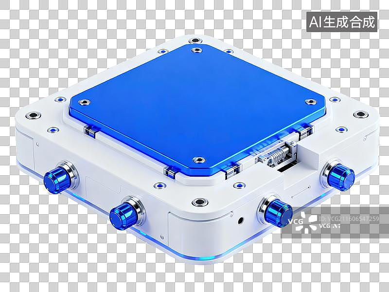 【AI数字艺术】蓝色顶盖的方形电子设备图片素材
