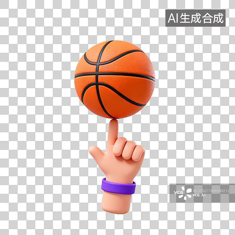 【AI数字艺术】3D体育运动项目手捧着篮球元素图片素材