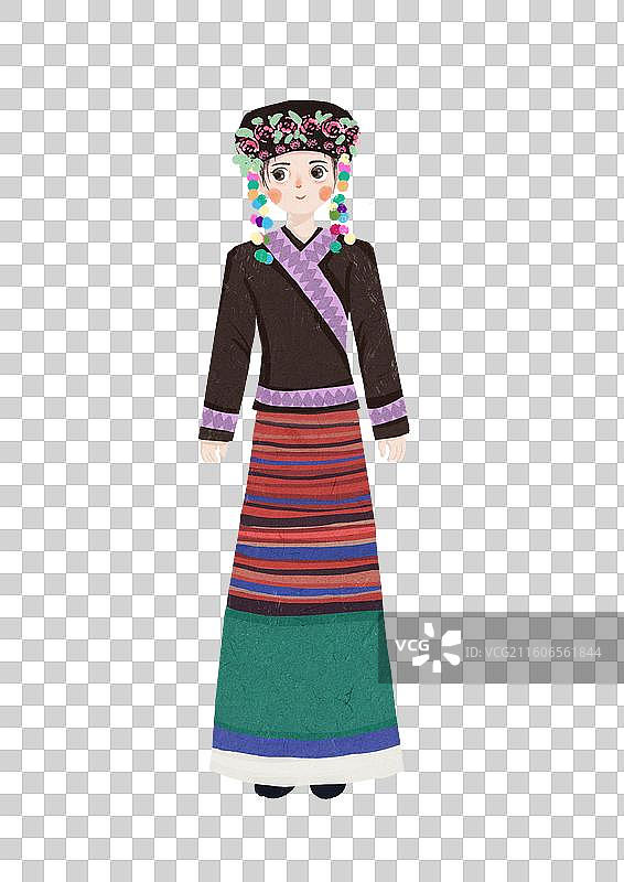 穿着布朗族传统服装的妇女肖像图片素材