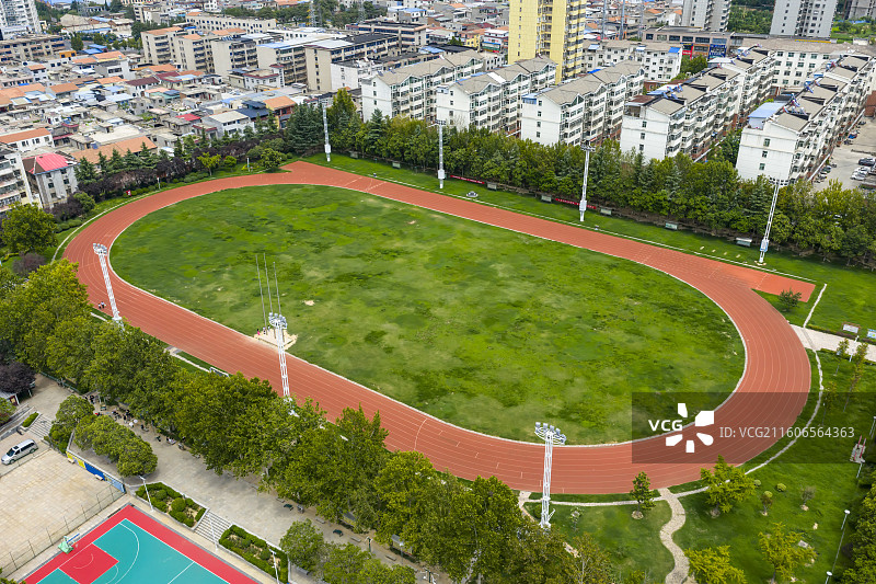 航拍巩义市体育场图片素材