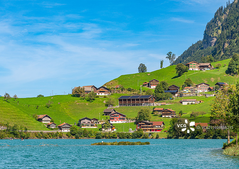 欧洲瑞士龙疆小镇的风景图片素材