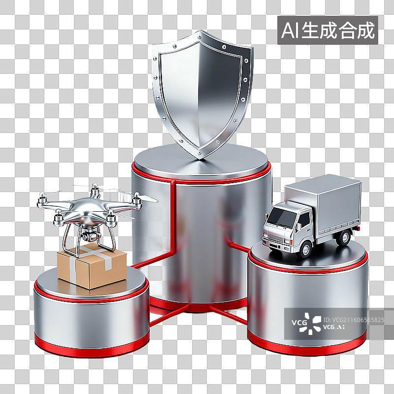 【AI数字艺术】蓝色半透明磨砂玻璃质感科技元素图片素材