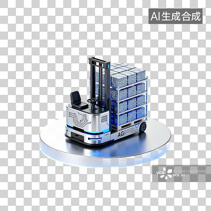 【AI数字艺术】蓝色半透明磨砂玻璃质感科技元素图片素材