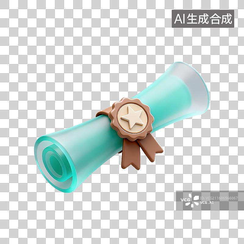 【AI数字艺术】3D磨砂玻璃材质教育主题元素图片素材