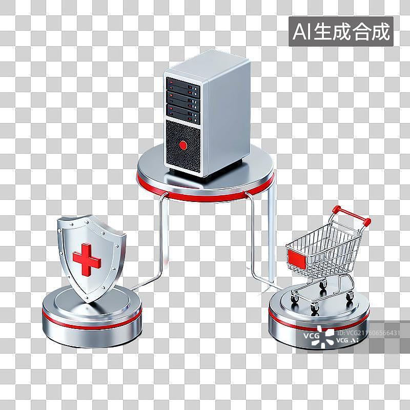 【AI数字艺术】蓝色半透明磨砂玻璃质感科技元素图片素材