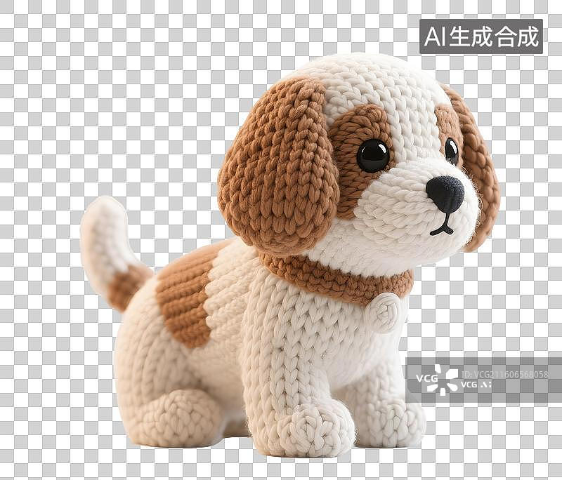 【AI数字艺术】AIGC:毛线风格宠物小狗，宠物项圈，宠物经济，设计元素，免抠图形图片素材