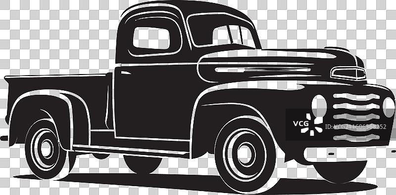 复古牵引黑色徽章图标，传承承运人图片素材