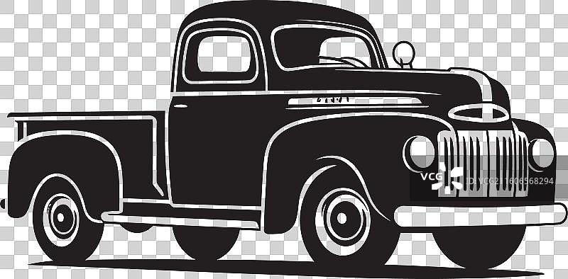 怀旧交通工具黑色标志设计，永恒经典图片素材