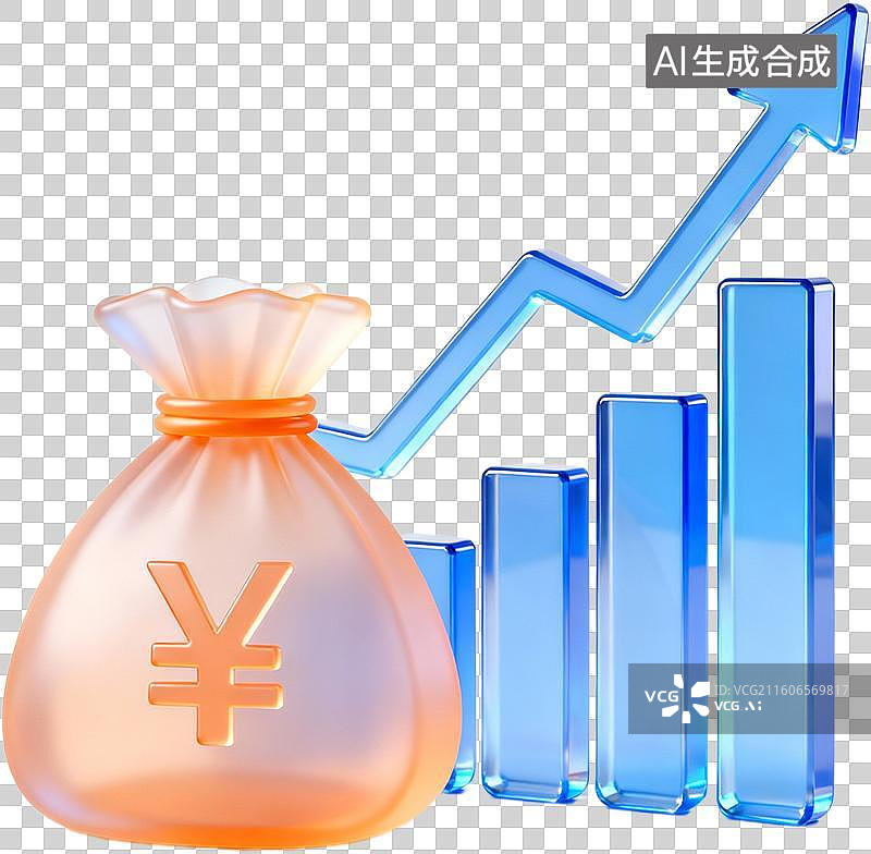 【AI数字艺术】卡通3D插画金融安全黄金经济银行储蓄投资股票上升金币金猪储蓄插画元素图片素材