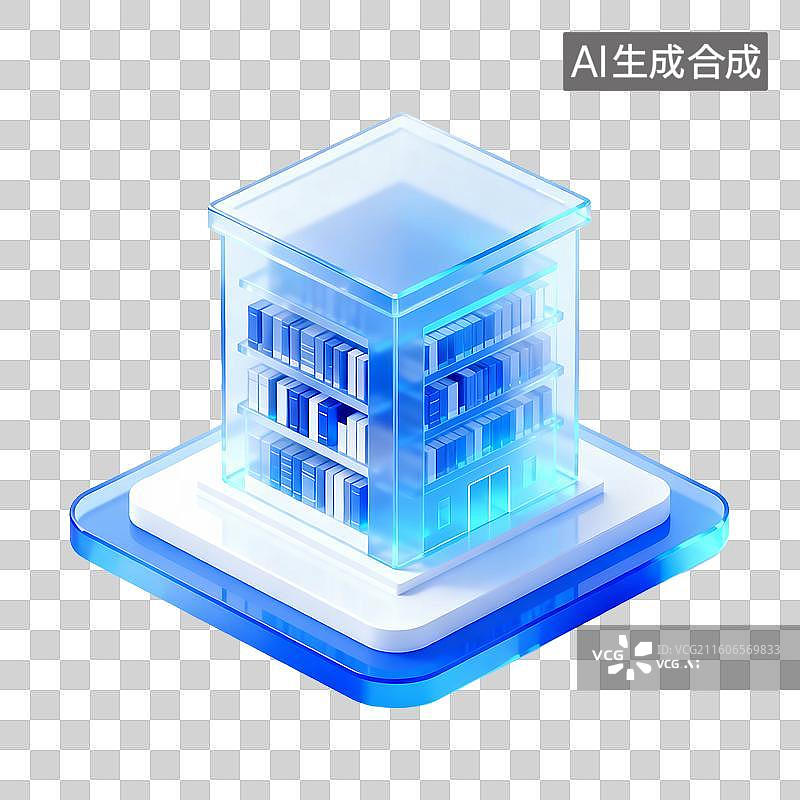 【AI数字艺术】3d磨砂玻璃质感科技风场景元素图片素材