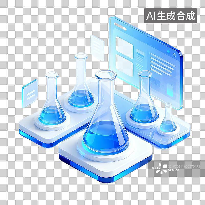 【AI数字艺术】3d磨砂玻璃质感科技风场景元素图片素材
