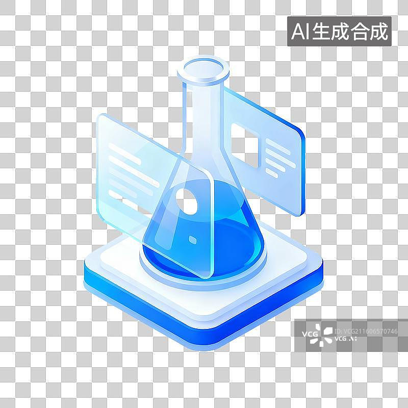 【AI数字艺术】3d磨砂玻璃质感科技风场景元素图片素材