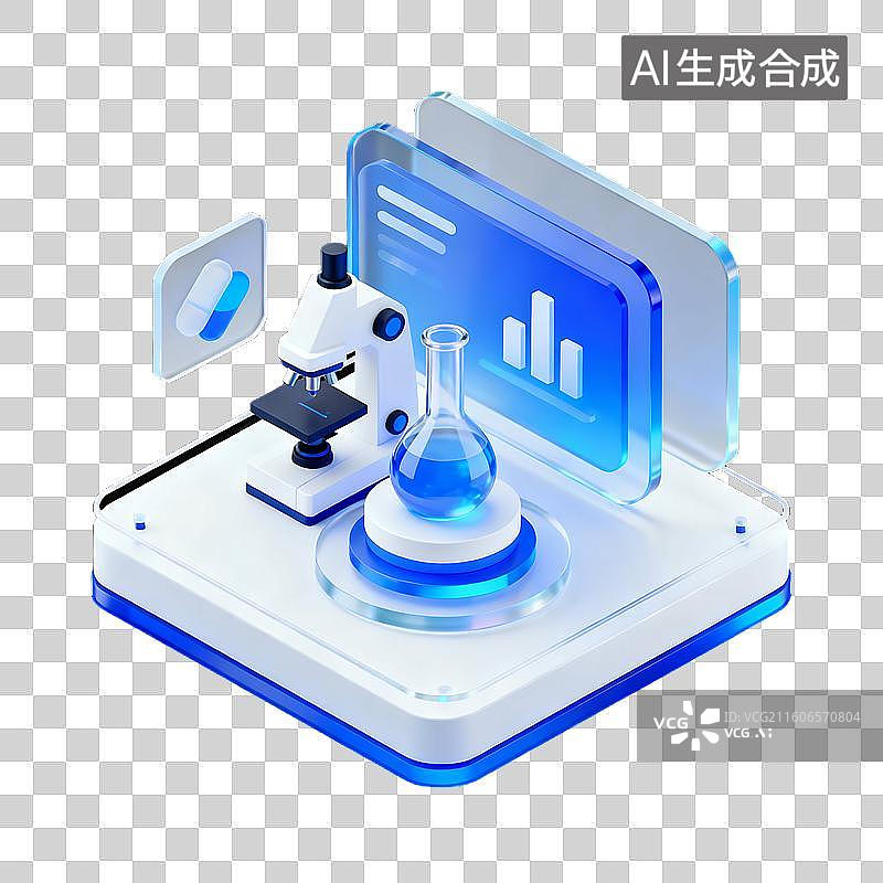 【AI数字艺术】3d磨砂玻璃质感科技风场景元素图片素材