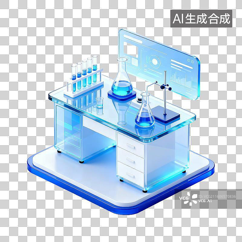 【AI数字艺术】3d磨砂玻璃质感科技风场景元素图片素材