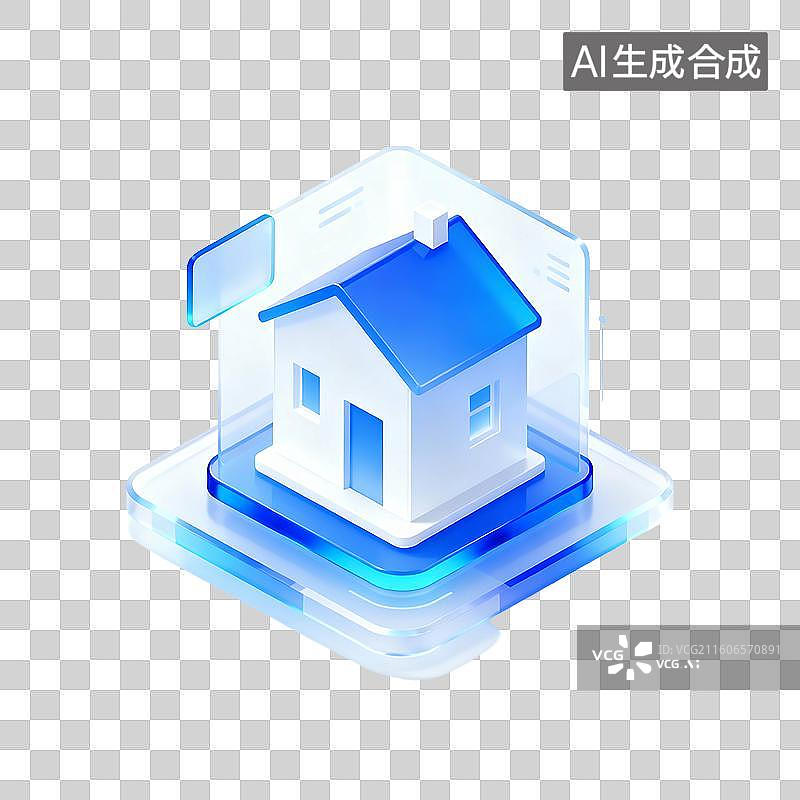 【AI数字艺术】3d磨砂玻璃质感科技风场景元素图片素材