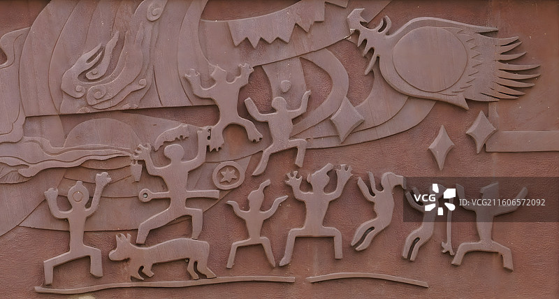 一组展现河南古代文明的浮雕，图腾，崇拜图片素材