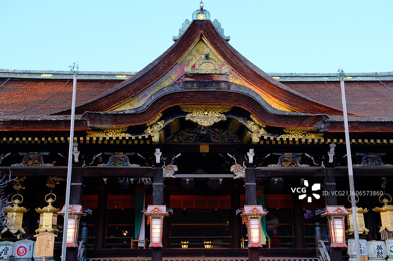 京都北野天满宫 日本 艺伎 秋天红叶图片素材