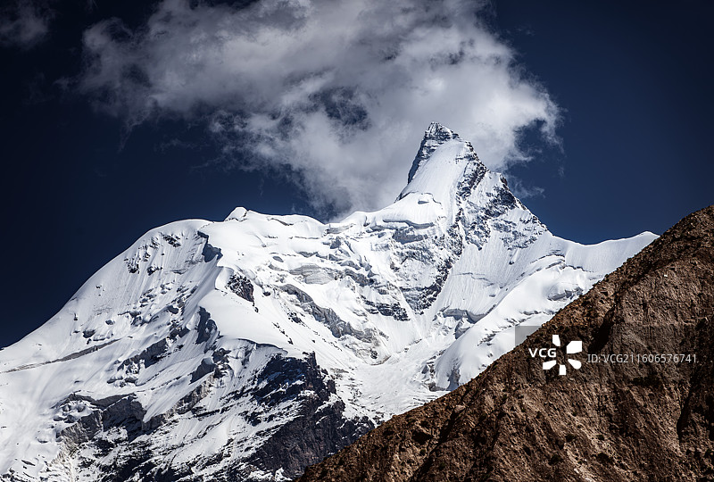 昆仑山最高峰公格尔峰，帕米尔高原，西昆仑，新疆，克孜勒苏柯尔克孜，阿克陶图片素材