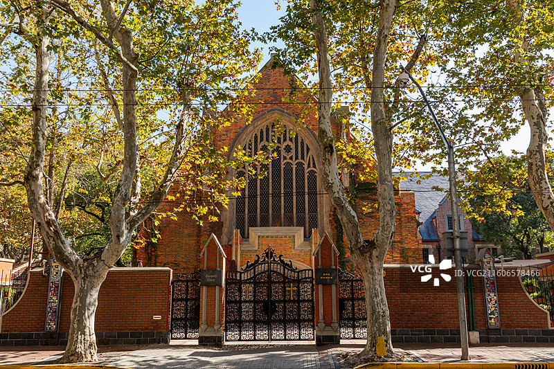 上海市徐汇区  衡山路上的基督教国际礼拜堂图片素材