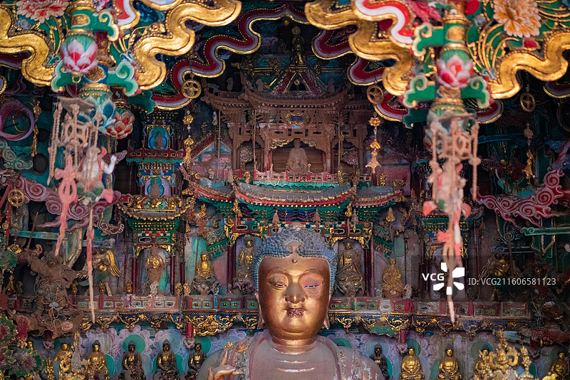 山西临汾隰县小西天悬塑图片素材