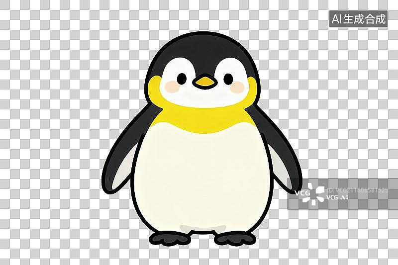 【AI数字艺术】卡通风格，一只可爱的帝企鹅PNG格式的免扣元素图片素材