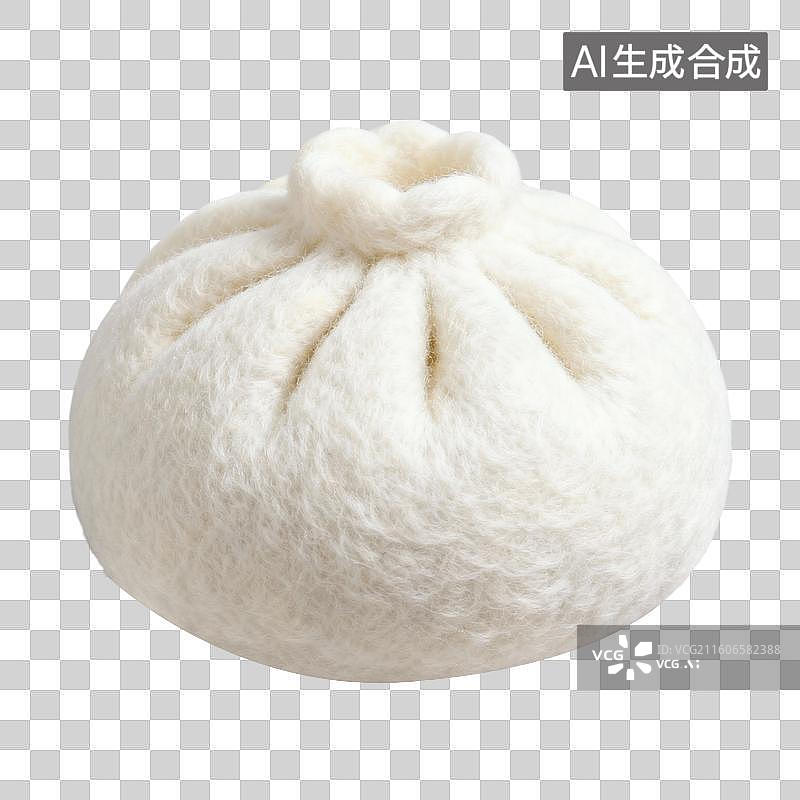 【AI数字艺术】3D羊毛毡风格美食成品菜肴元素包子图片素材