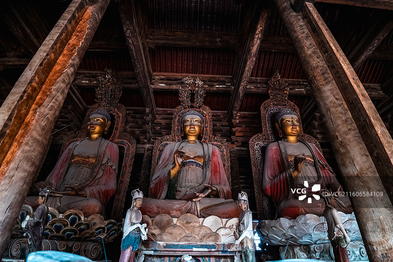 辽宁锦州义县奉国寺佛像雕像图片素材