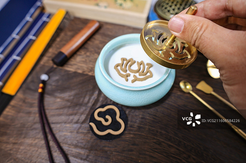 中国潮风传统文化香道香篆图片素材