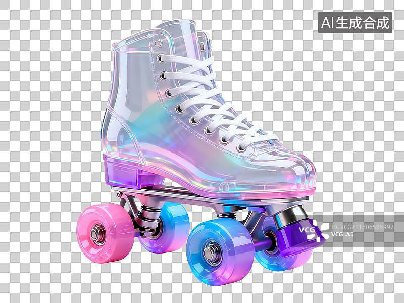 【AI数字艺术】透明彩色轮滑鞋图片素材