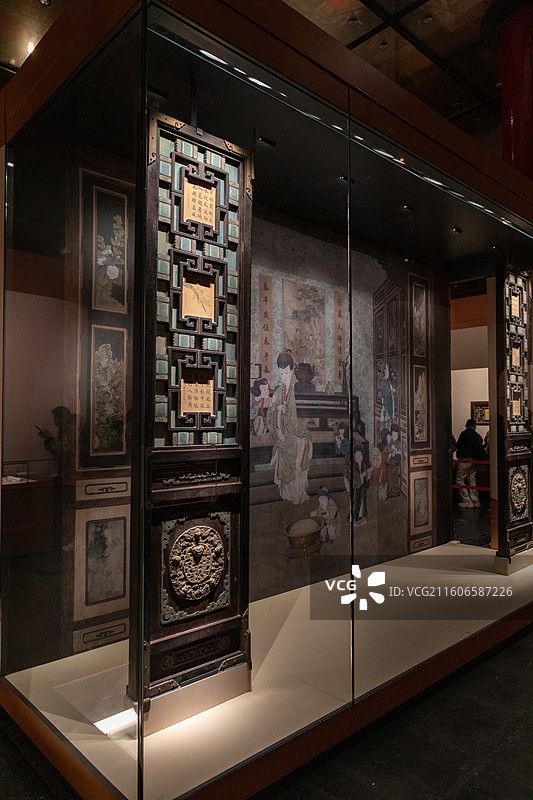 长春宫内檐装修隔扇门图片素材