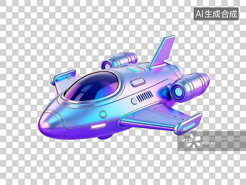 【AI数字艺术】科幻主题 未来风格的紫色太空飞船图片素材