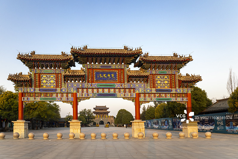 山东省枣庄市台儿庄古城城门摄影图片城门图片素材