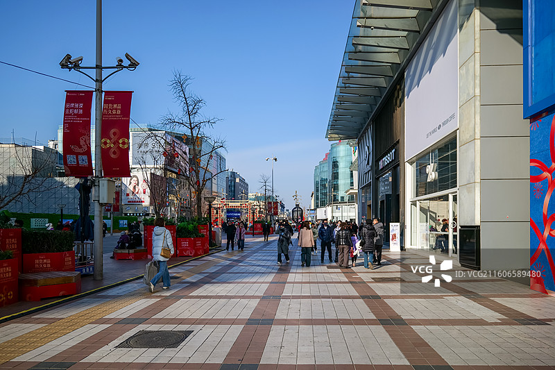 北京市东城区王府井大街街景图片素材