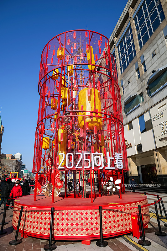 北京市东城区王府井大街花灯图片素材