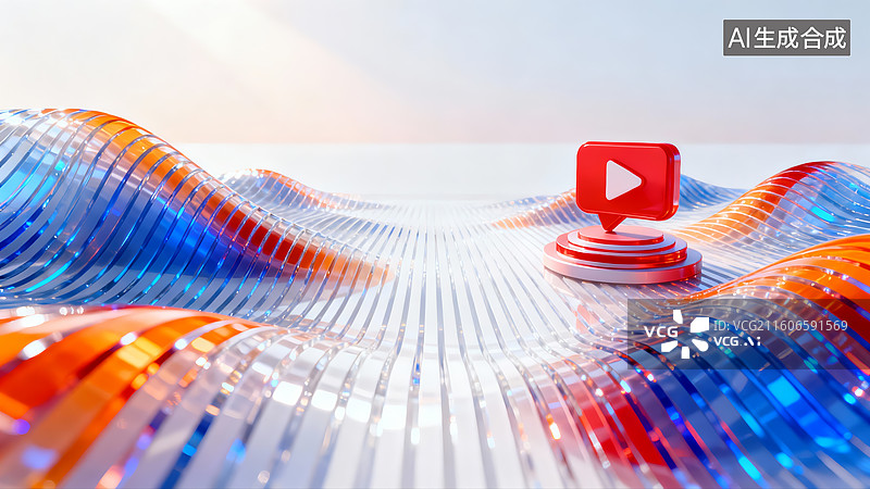 【AI数字艺术】视频播放键科技风媒体展示素材图片素材