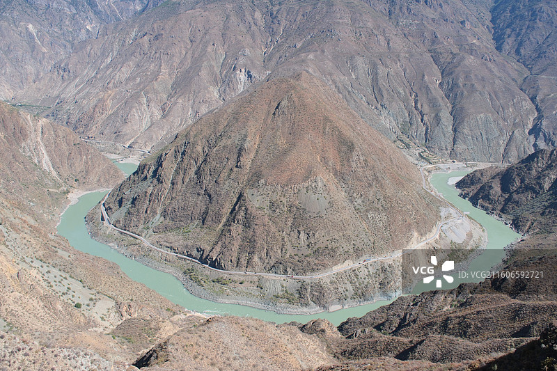 金沙江第一湾 大拐弯 云南 迪庆 香格里拉图片素材