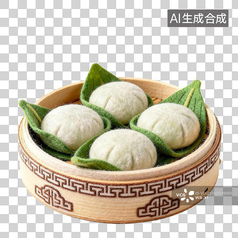 【AI数字艺术】可爱温馨毛毡风格年夜饭美食元素图片素材