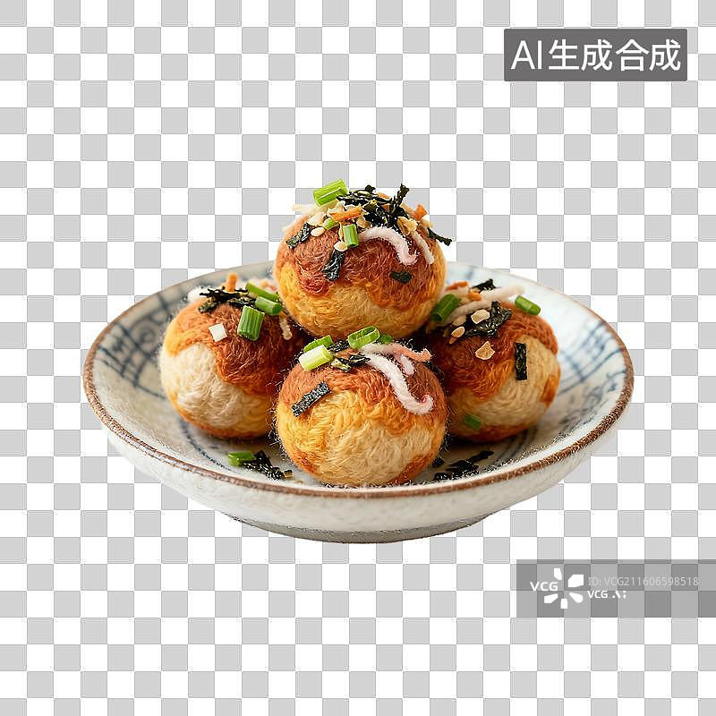 【AI数字艺术】可爱温馨毛毡风格年夜饭美食元素图片素材